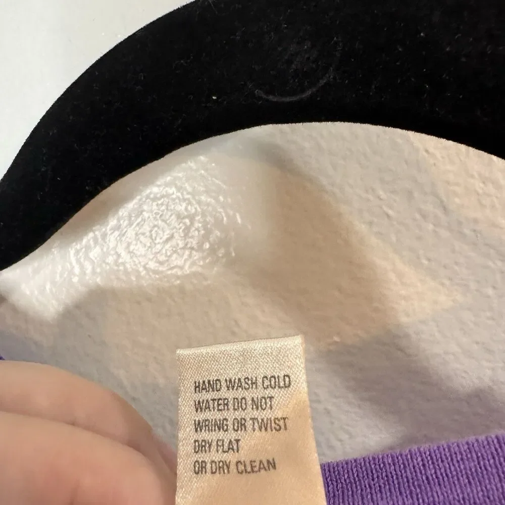 NWT Belford Sweater Shirt L $95 Pima Cotton Purple Stretch 3/4 Sleeves Basic